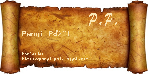 Panyi Pál névjegykártya